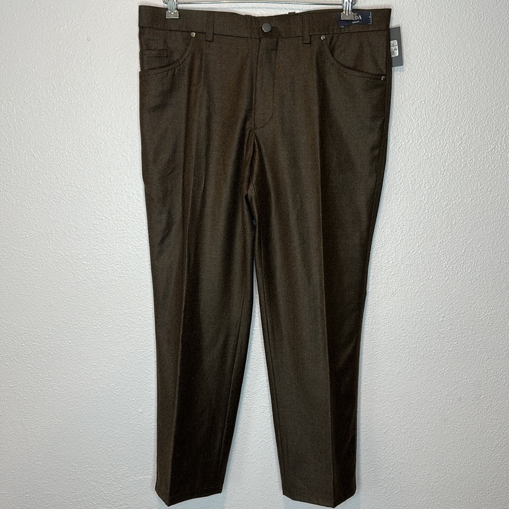 Bullock & Jones REDA Super 110’s 36R Brown 100% Wool/Laine Storm Pants